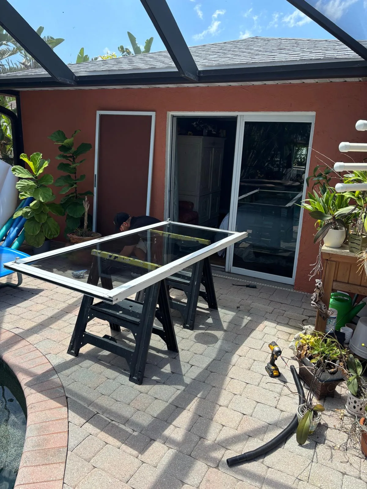 Stuart Sliding Door Repair technician on the job